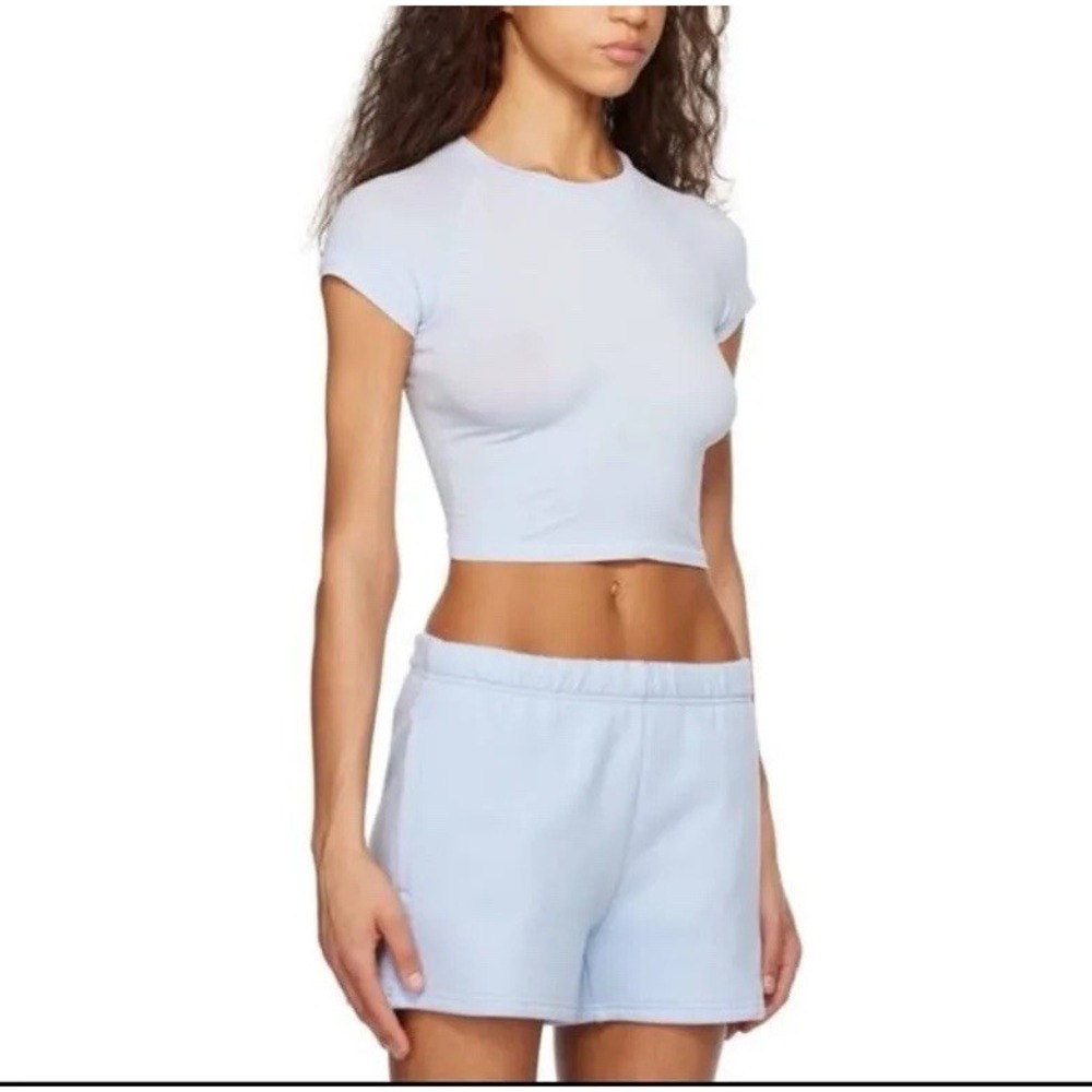 NWT SKIMS NEW VINTAGE CROPPED RAGLAN T-SHIRT Periwinkle‎ 3X PLUS Size